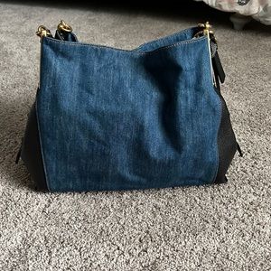 Coach Denim & Black Tote Bag
